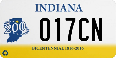 IN license plate 017CN