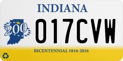 IN license plate 017CVW