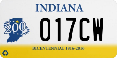 IN license plate 017CW