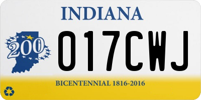 IN license plate 017CWJ