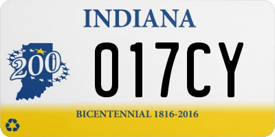 IN license plate 017CY