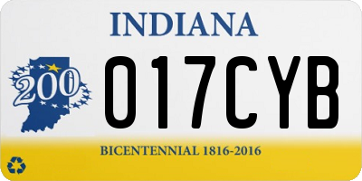 IN license plate 017CYB
