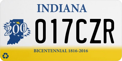 IN license plate 017CZR