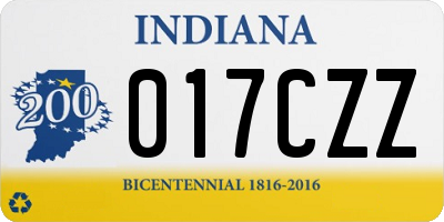 IN license plate 017CZZ