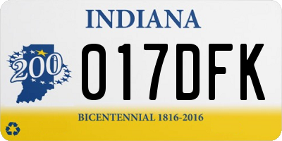 IN license plate 017DFK