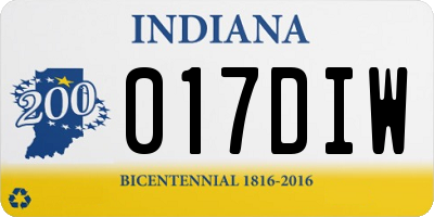 IN license plate 017DIW