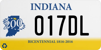 IN license plate 017DL