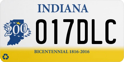 IN license plate 017DLC