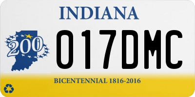 IN license plate 017DMC