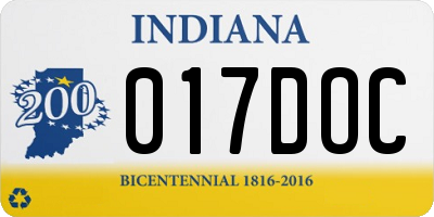 IN license plate 017DOC