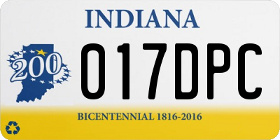 IN license plate 017DPC