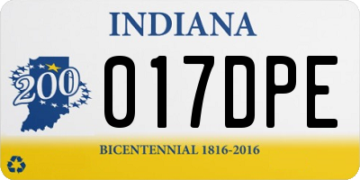 IN license plate 017DPE