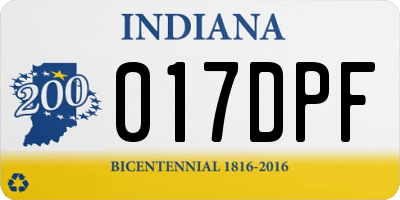 IN license plate 017DPF