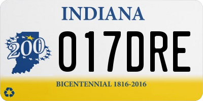 IN license plate 017DRE