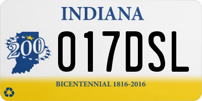 IN license plate 017DSL