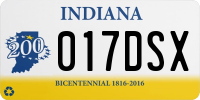IN license plate 017DSX