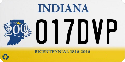 IN license plate 017DVP