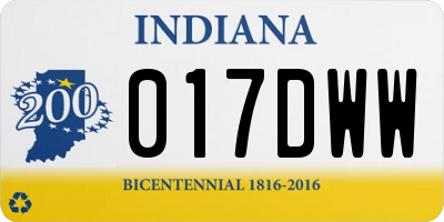 IN license plate 017DWW