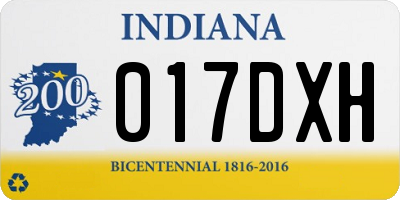 IN license plate 017DXH