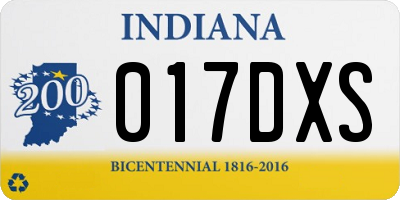 IN license plate 017DXS
