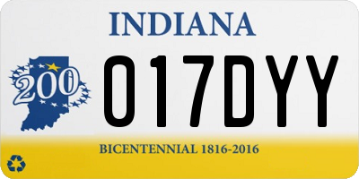 IN license plate 017DYY