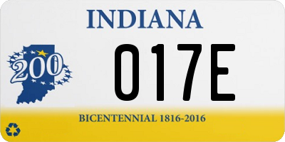 IN license plate 017E