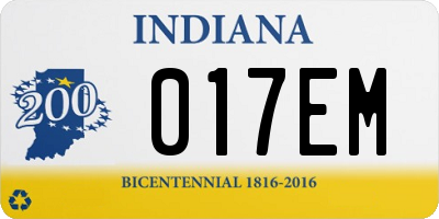 IN license plate 017EM