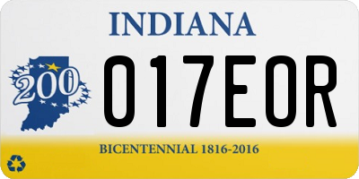 IN license plate 017EOR