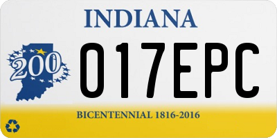 IN license plate 017EPC