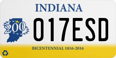IN license plate 017ESD