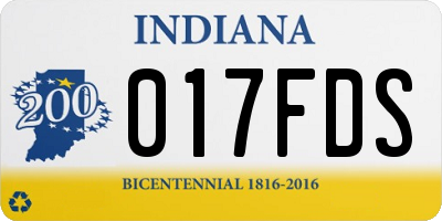 IN license plate 017FDS