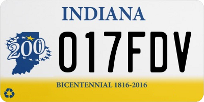 IN license plate 017FDV