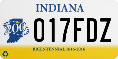 IN license plate 017FDZ