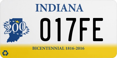 IN license plate 017FE