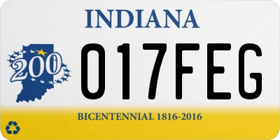 IN license plate 017FEG