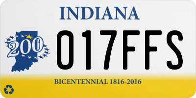 IN license plate 017FFS