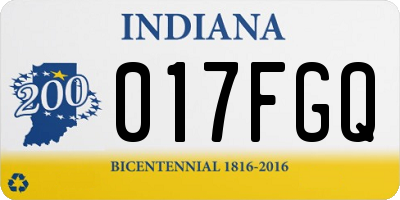 IN license plate 017FGQ