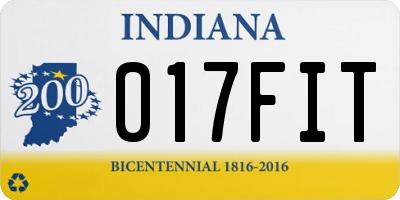 IN license plate 017FIT
