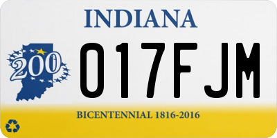 IN license plate 017FJM