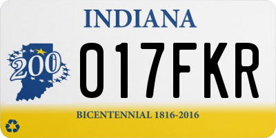 IN license plate 017FKR