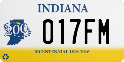 IN license plate 017FM