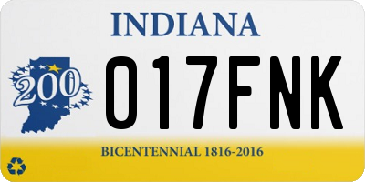 IN license plate 017FNK