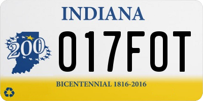IN license plate 017FOT