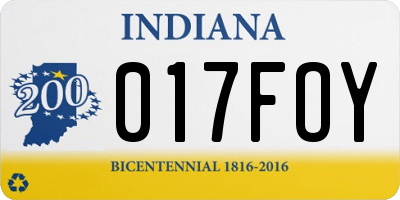 IN license plate 017FOY