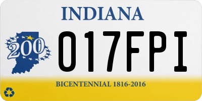 IN license plate 017FPI