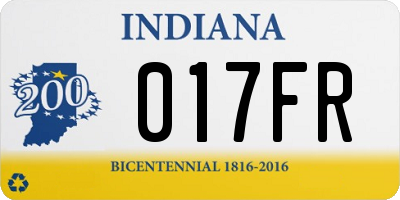 IN license plate 017FR