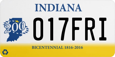 IN license plate 017FRI
