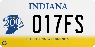 IN license plate 017FS