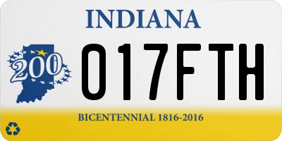 IN license plate 017FTH