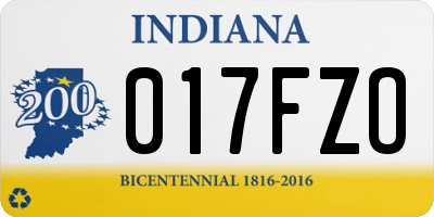IN license plate 017FZO